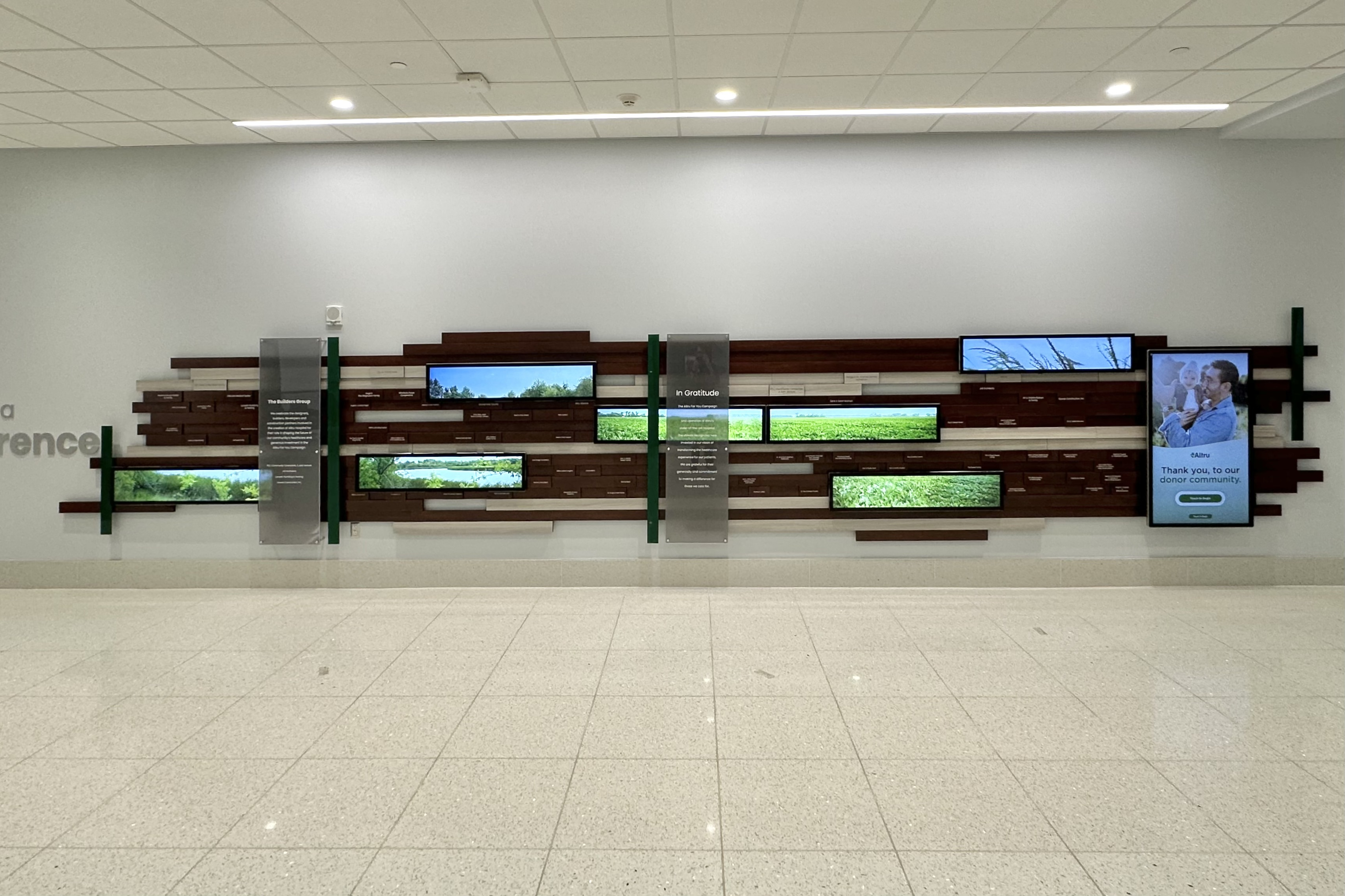 Integrated screens merge with raw natural materials embodying the spirit of the region.